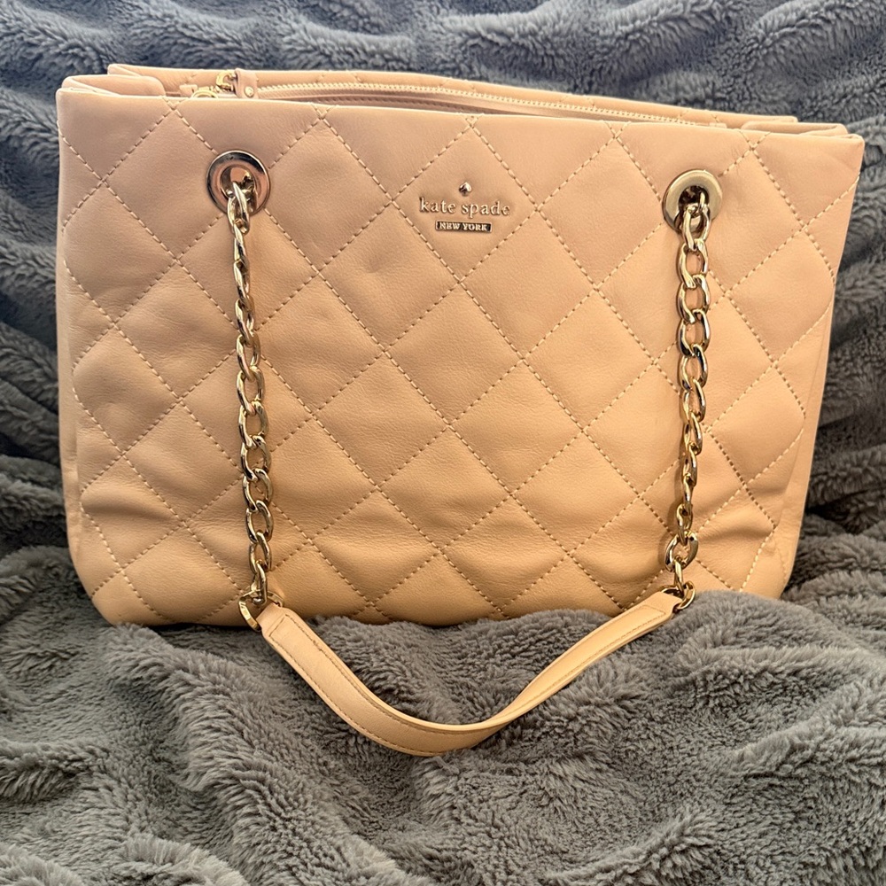 kate spade Quilted Tan Chain-Handle Shoulder Bag